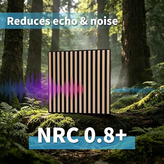 Art3d 12-Pack Acoustic Slat Panel & Ceiling Tile, 2 x 2 ft, Natural Oak | Crack-Resistant, Scratch-Resistant, Eco-Friendly, Durable, Grid Compatible, Ideal for Living Room, Bedroom & Home DIY Upgrade - Image 7