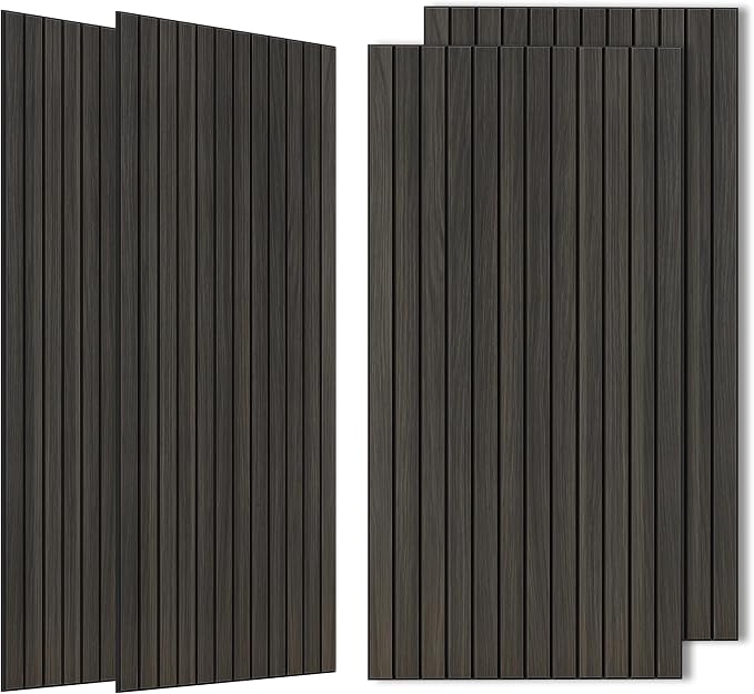 Acoustic Panels,4 Pack 47.2”x23.6” Sound Panels,Rustic Walnut | Simulated Wood Grain Finish Wall Panels,Decorative Sound Proof Foam Panels for Walls for Office,Home Theater,Studio by AUTORIFIC