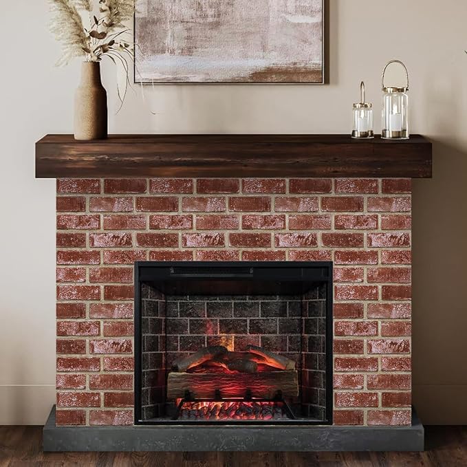 COMSTICKC 3D Faux Brick Wall Panels Peel and Stick, 10 Pcs 11.8" x 11.8" | Red, Not Real Brick, Small Size, Ultra-Light Thin PVC Sticker, Fake Brick Decorative Tiles for DIY Decor, Cover 9.7 sq ft - Image 7