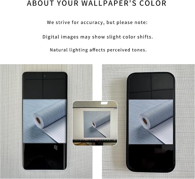 Haimin Grasscloth Wallpaper Textured 24in X 393in Fabric Contact Paper Grey Blue Wall Paper Textured Linen Peel and Stick Self-Adhesive Thick Vinyl Embossed Film Wallpaper (Gray Blue) | Grey Blue Wall Paper Textured Linen Peel and Stick Self-Adhesive T... - Image 2