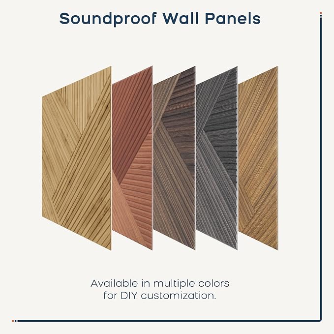 BUBOS 6-Pack Acoustic Panels, Wood Grain Sound Absorbing Panels, 23.6"x23.6" | Peel and Stick, for Home Office, Studio & Wall Decor Sound Treatment, Wall Panels for Noise Reduction & Stylish Room - Image 7