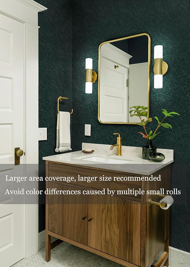 Safiyya Wallpaper Blackish Green Silk Peel and Stick Wallpaper Textured Green Contact Paper Removable Solid Color Self Adhesive Wall Paper Vinyl Rolls 118"x 17.3" - Image 3