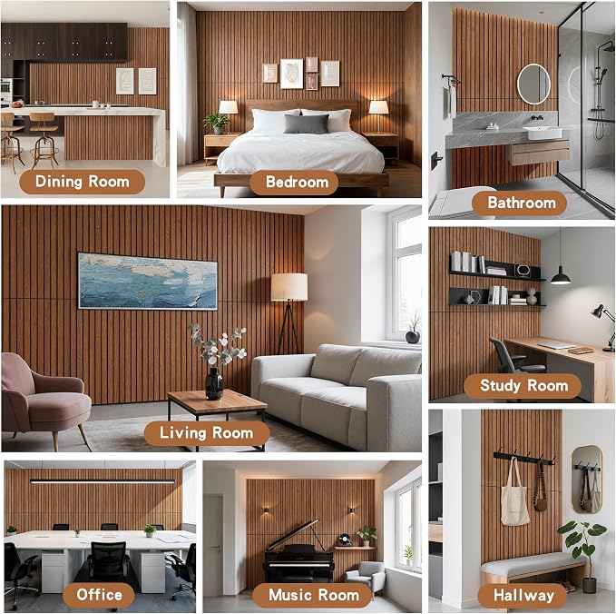 Acoustic Panels,10 Pack Sound Panels,47.2”x23.6”x0.35”,Cherry | Acoustic Wall Panels with Simulated Wood Grain Finish,Decorative Sound Dampening Panels, High-Density Polyester Fiber - Image 8