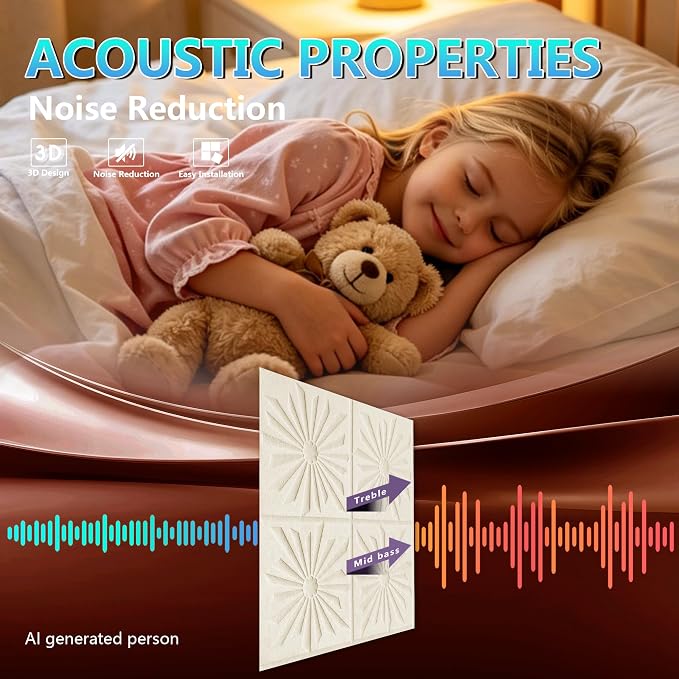 3D Wall Panels Peel and Stick Wall Panels for Interior Wall Decor | Modern Velvet Soundproof Self-Adhesive Art Acoustic Wall Panels for Living Room, Bedroom, TV Background 17.7"x17.7" 12-Piece - Image 5