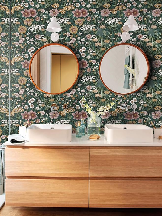 Orainege Peel and Stick Wallpaper Boho Vintage Floral Wallpaper | 16.9inx118.1in Daisy Wallpaper Self Adhesive Floral Contact Paper for Bedroom Living Room Accent Wall Removable - Image 3