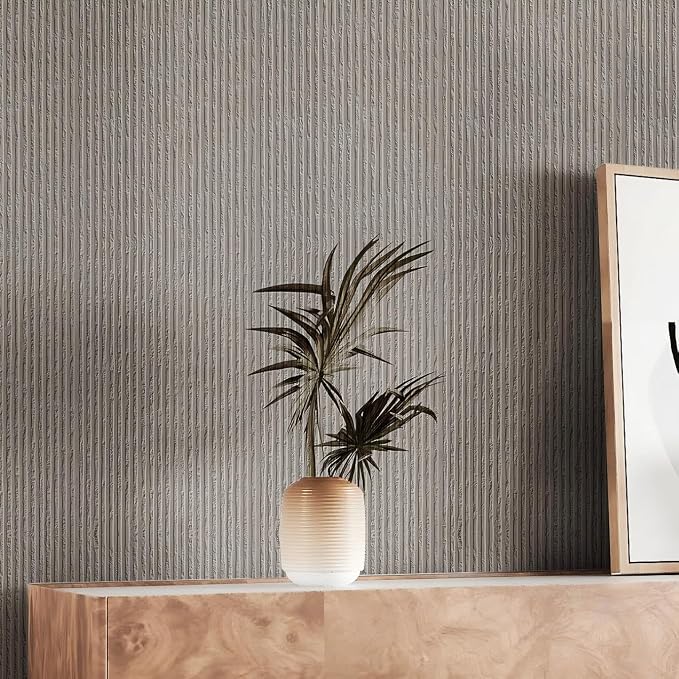 3D Faux Stone Peel and Stick Roll-15.7"x110"Thick PVC Foam Wall Paneling,DIY Self Adhesive Removable Waterproof&Sound Dampening for Cement Texture Accent Wallpaper for Living Room,Bedroom(Dark Gray) - Image 2