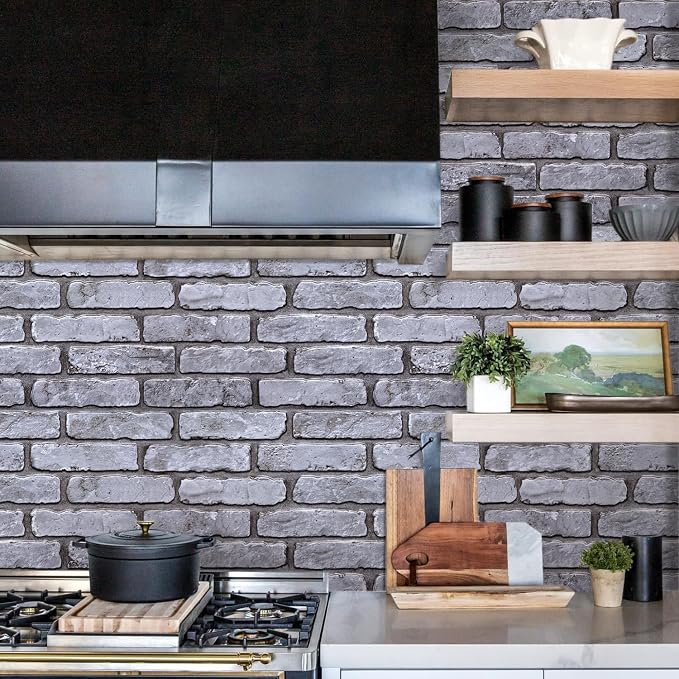 Commomy Faux Brick 3D Wall Panels,Thin UrltraLight PVC - 12 pcs | Thin UrltraLight PVC Wall Stickers Brick Peel and Stick Tile for TV,Bedroom, Living Room（Covers 22.48 sq.ft） - Image 8