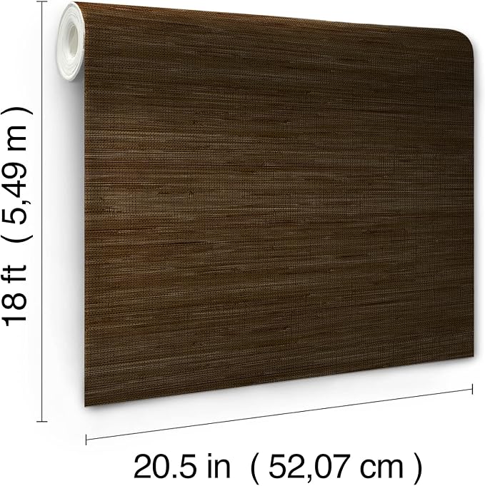 NuWallpaper x Society Social Brown Classic Faux Grasscloth Peel & Stick Wallpaper, SSS6010 - Image 8