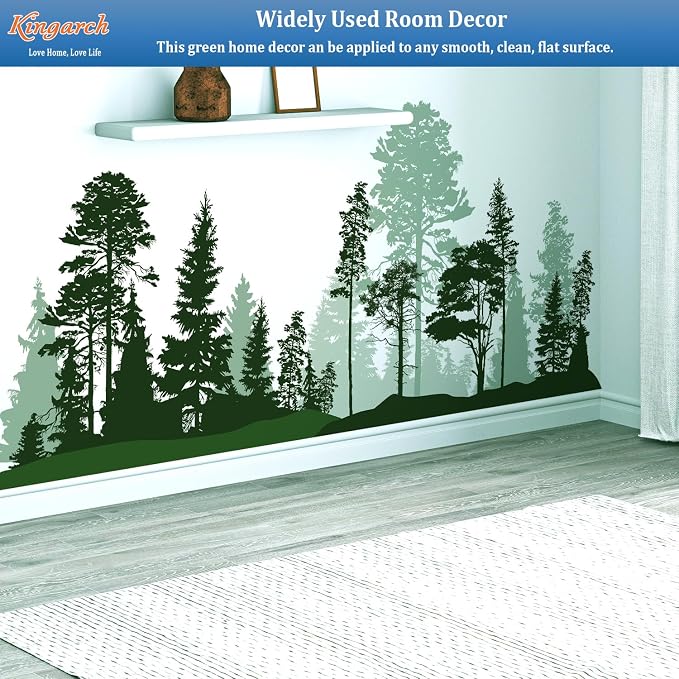 Large Forest Wall Decals, Green Pines in Fir Trees Peel and Stick Vinyl Wall Stickers & Murals, Removable Home Room Wall Decor for Bedroom Living Room Bedroom Classroom Office Nursery - Image 3