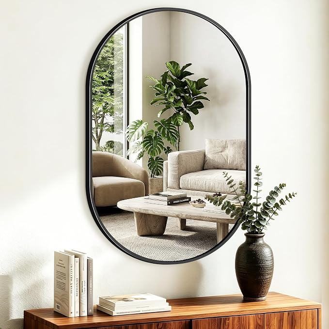 Oval Bathroom Mirror, 24"x36" Black Vanity Mirror for Over Sink - Image 6