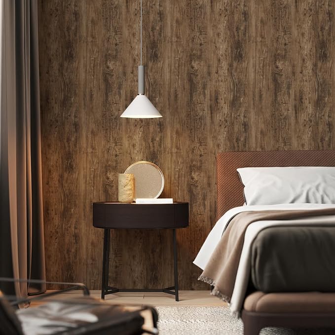 Wood Grain Contact Paper 17.3"x200" Grayish Brown Wood Look Peel and Stick Wallpaper Vintage Removable Self Adhesive Vinyl Faux Woods Wallpaper for Cabinets Countertops Covering - Image 8