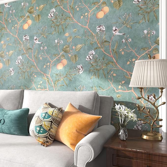 Laatse Vintage Leaf Wallpaper Peel and Stick 17.5" x 197", Sage Green | Self Adhesive/Removable/Waterproof/Thick Vinyl Contact Paper for Bathroom Bedroom Shelf Cabinet Drawer,Prepasted,Easy Peel - Image 6