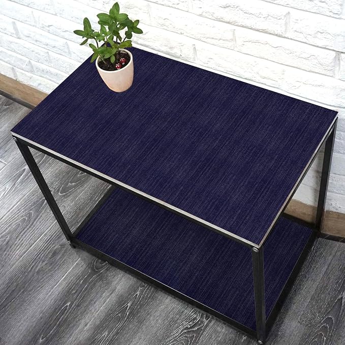 Navy Blue Grasscloth Peel and Stick Wallpaper Texture Contact Paper 15.7"x120" Vintage Wallpaper Removable Waterproof Wall Paper for Room Walls Cabinets Furniture Drawers Desk - Image 8