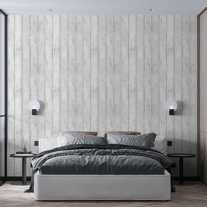 Shiplap Peel and Stick Wallpaper, Contact Paper for Classroom Home Decor | 17.7"x205" Removable Self-Adhesive White Wood Plank Film, Farmhouse Decor for Bulletin Board Desk Cabinet & Home Renovation - Image 3