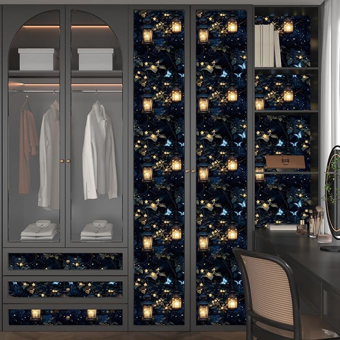 Laatse Dark Floral Black Forest Wallpaper Peel and Stick 17.5''x118'' | Self Adhesive/Removable/Waterproof/Thick Vinyl Contact Paper for Bathroom Bedroom Shelf Cabinet Drawer,Prepasted,Easy Peel - Image 5