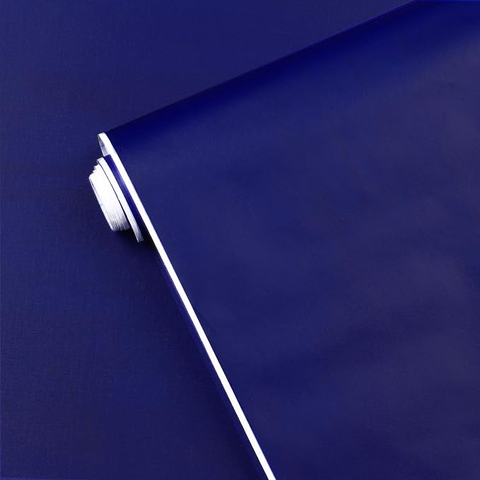 Yasinet Peel and Stick Wallpaper Blue Wallpaper Blue Contact Paper Navy Waterproof Self Adhesive Removable Wall Paper Dark Decorative Covering Countertop Table Vinyl 17.7" x197" by Yasinet