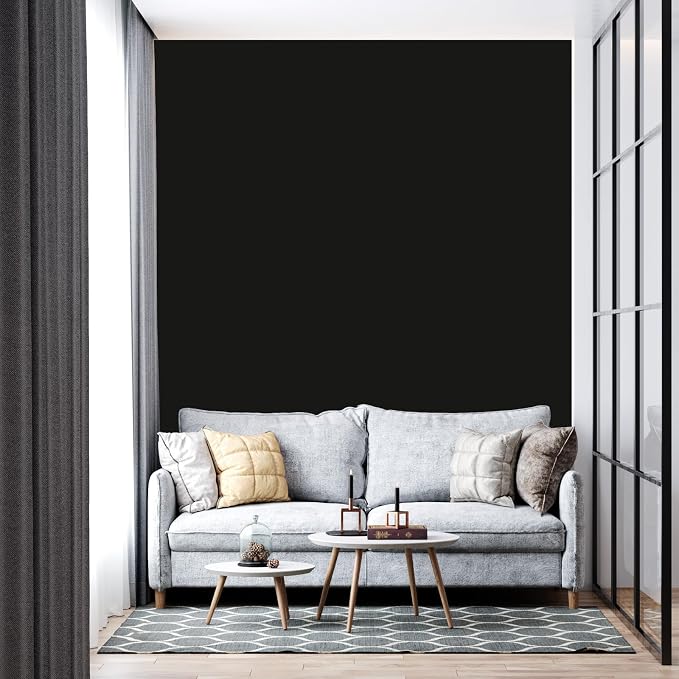 Black Peel and Stick Wallpaper Solid Black Contact Paper A Set of 15.7"x472" Matte Self Adhesive Waterproof Vinyl Roll for Wall Coverings,Cabinets,Countertops,Bedroom,Kitchen - Image 9