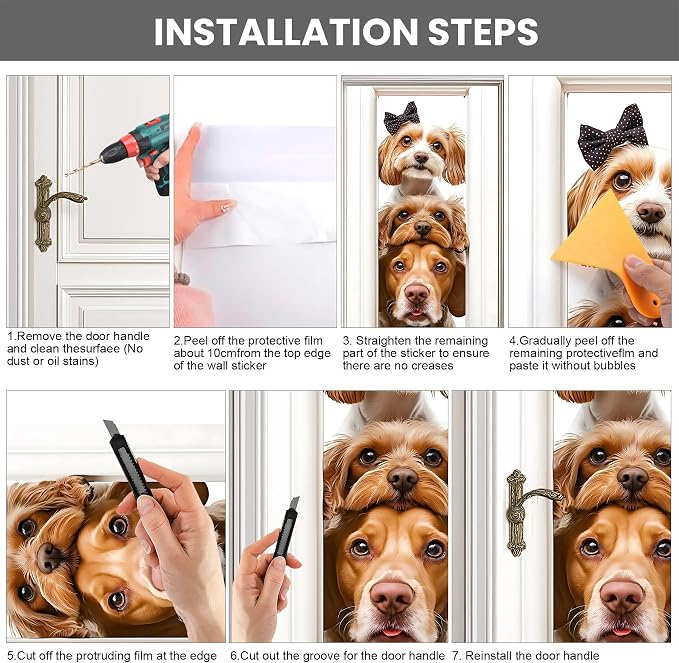 3D Door Stickers, Peel and Stick Wallpaper ，Self-Adhesive Mural PVC Waterproof Wall Poster for Home Decor 30.3" W x 78.7" H - Image 5