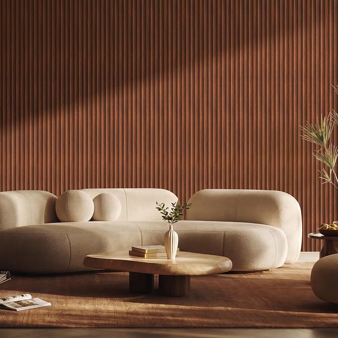 Slat Wall Panel 4-Pack, 108’’x5.7’’, Walnut | Real Wood Material, with 2Pcs End Trims, Wood Wall Panel for Interior Wall Decor, Bedroom, Living Room, TV Background - Image 5