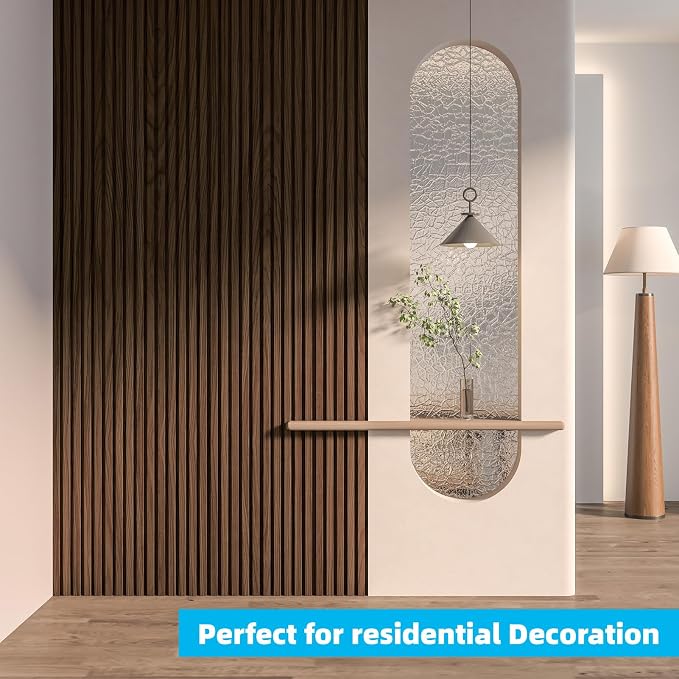 Art3d Wood Slat Wall Panels, Fluted MDF, 6-Pack, 94.6 x 7.4 in,Walnut | 3D Textured Panels for Accent Walls, Ideal for Living rooms, Bedrooms, Offices, Entryways and Studios - Image 9