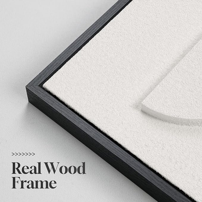 Large 3D Textured Modern White Abstract Wall Art Set, 3 Piece 24x36 In | Solid Wood Framed Artwork for Walls, Set of 3 All White Texture Paintings, Big Pictures Wall Decor Living Room Bedroom Office - Image 6