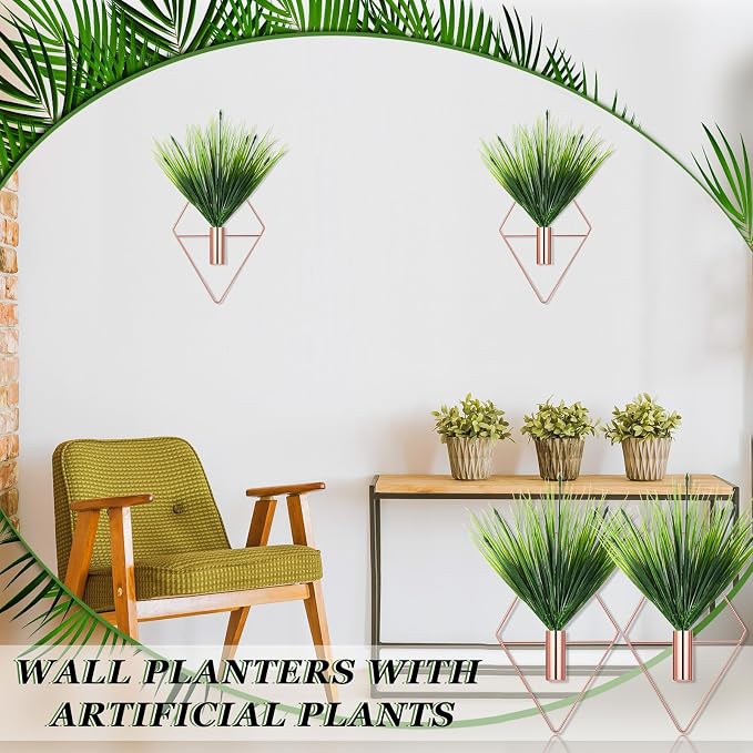 Canlierr 4 Pcs Wall Decor Hanging Planters, Aquatic Plant, Rose Gold - Image 7
