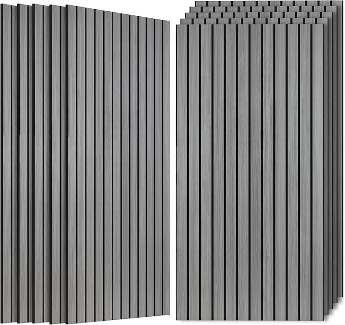 Acoustic Wall Panels, 10 Pack Sound Panels, 47.2”x23.6”,Gray Oak | Soundproof Panels with Simulated Wood Grain Finish,Acoustic Wall Panels,Decorative Wall Panels, High-Density Polyester Fiber by AUTORIFIC