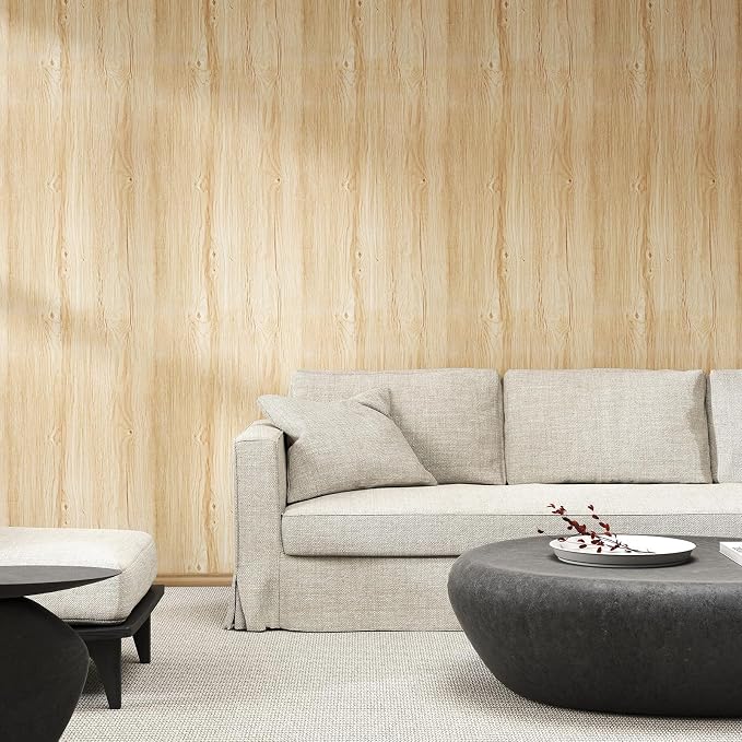 Vinjiasin Natural Wood Grain Wallpaper Wood Contact Paper Peel and Stick Oak Light Wood Contact Paper for Countertops Cabinet Decoration Waterproof Self-Adhesive 17.7"x 200" - Image 3