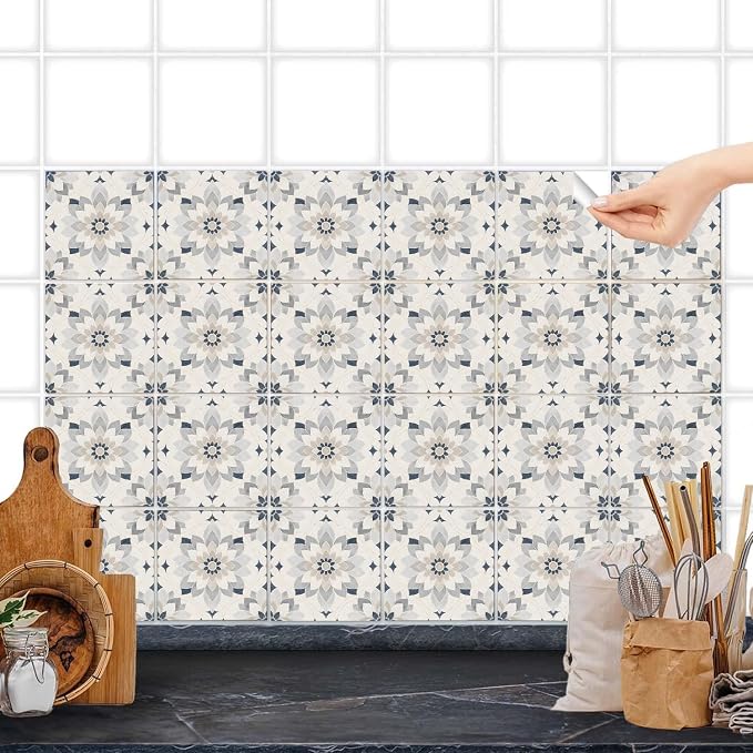 Wall Tiles Peel and Stick Waterproof - 24 Pcs (6x6 Inch) Wall Stickers Backsplash Decals for Kitchen, Bathroom, Removable Self-Adhesive Vinyl Art (Multi-color17-24, 6x6 Inch) - Image 6