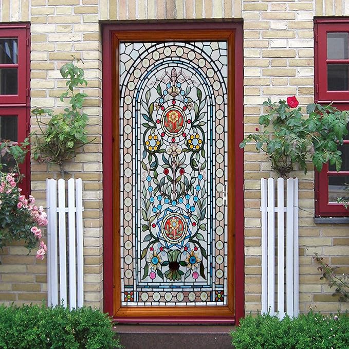 Door Stickers Peel and Stick Murals - Wall Covers Decorative Decal Glass | 30.3"W x 78.7"H, 3D Hexagon Wallpaper，Waterproof Removable Opaque Vinyl Self Adhesive Fake Door Decor for Home Office - Image 7