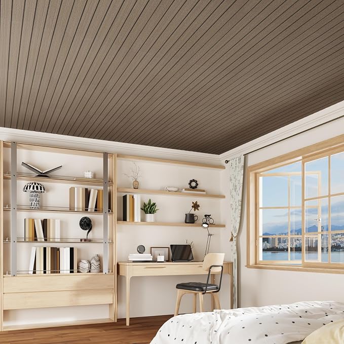 CRE8TIVE 24"x118" Large Roll Dark Brown Oak Wood Peel and Stick Wall Panels | 3D Wood Slat Wall Panel, Flexible Self Adhesive Wooded Grain Wallpaper, Foam Wall Paneling for Interior Decor Kitchen Island - Image 7