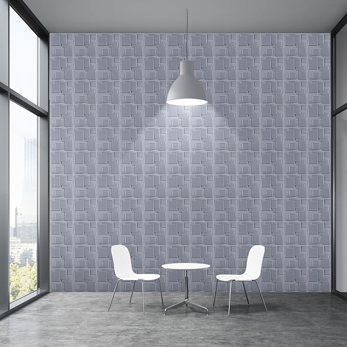 Heikki 30 Pack 3D Wall Panel for Interior Wall Décor, PVC Flower Textured Wall Panels for Living Room Bedroom Hotel Office, 11.8"x11.8", Double-Sided Tape (Gray-YJ) - Image 6