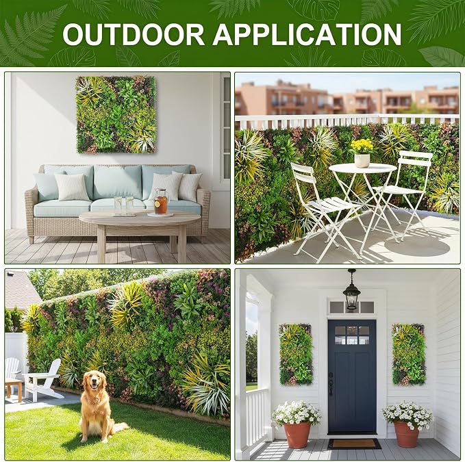 40" x 20" Artificial Grass Wall Panels - UV Anti Greenery Hedge Wall Decor | Lifelike Grass Wall Backdrop, Maintenance Free Privacy Screen Fence for Balcony Garden, Indoor Outdoor Green Grass Wall - Image 7