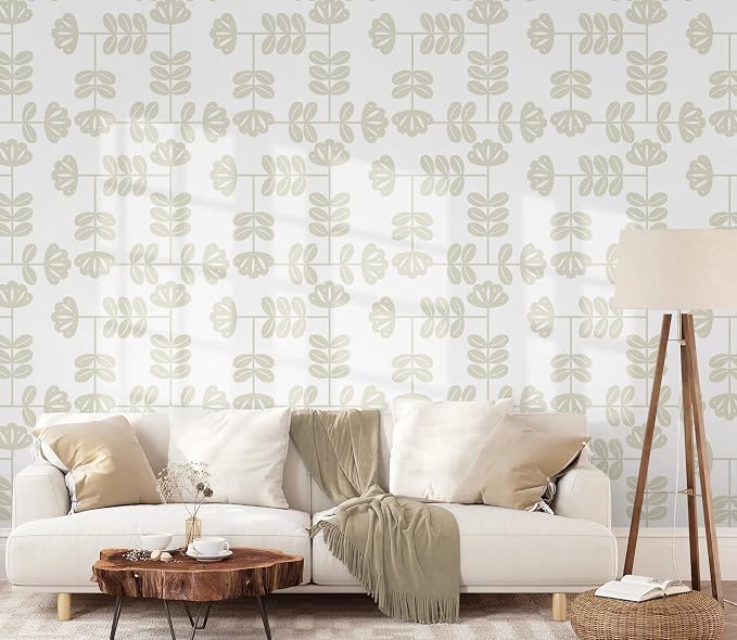 HeloHo Peel and Stick Wallpaper Boho Beige/White Contact Paper Neutral Wallpaper Renter Friendly Removable Self-Adhesive Wall Paper for Bedroom Bathroom Wall Decor Vinyl Roll 17.3''x393.7'' - Image 7