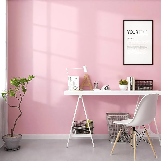 practicalWs Pink Self-Adhesive Wallpaper Film Stick Paper Easy to Apply | 15.7'' x 393.7'' Peel and Stick Wallpaper Shelf Liner Table and Door Reform Wall Paper - Image 5