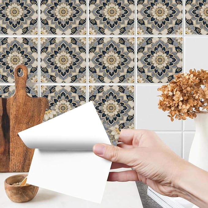 Wall Tiles Peel and Stick Waterproof - 24 Pcs (6x6 Inch) Wall Stickers Backsplash Decals for Kitchen, Bathroom, Removable Self-Adhesive Vinyl Art (Multi-color16-24, 6x6 Inch) - Image 2