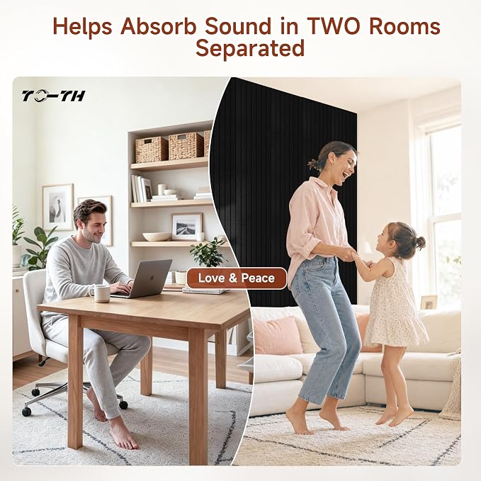 TO-TH Sound Proof Wall Panels 12 Pack Peel and Stick Acoustic Panel, Black | Self-Adhesive, Reduce Echo & Flutter, Polyester Fiber, 11.8"×15.7"×0.35", Sound Absorbing Panel for Indoor Acoustic Treatment - Image 4