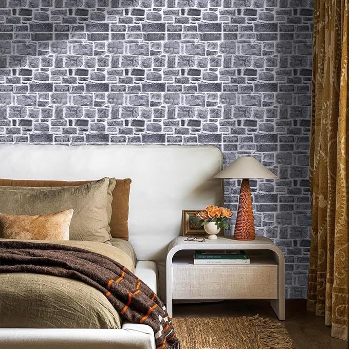 COMSTICKC 3D Faux Stone Wall Panels Peel and Stick, 10 Pcs 11.8" x 11.8" | Gray, Not Real Stone, Ultra-Light Thin PVC 3D Fake Rock Wall Sticker Covering for Easy DIY Interior Decor, Cover 9.7 sq ft - Image 2