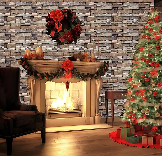 3D Wall Panels Peel and Stick, 10PCS Self-Adhesive Brick Wallpaper | Waterproof, 11.8" x 11.8", PVC,Wall Panel, Brick Stone for Living Room,Lobby Bedroom Office Interior Decoration - Image 6