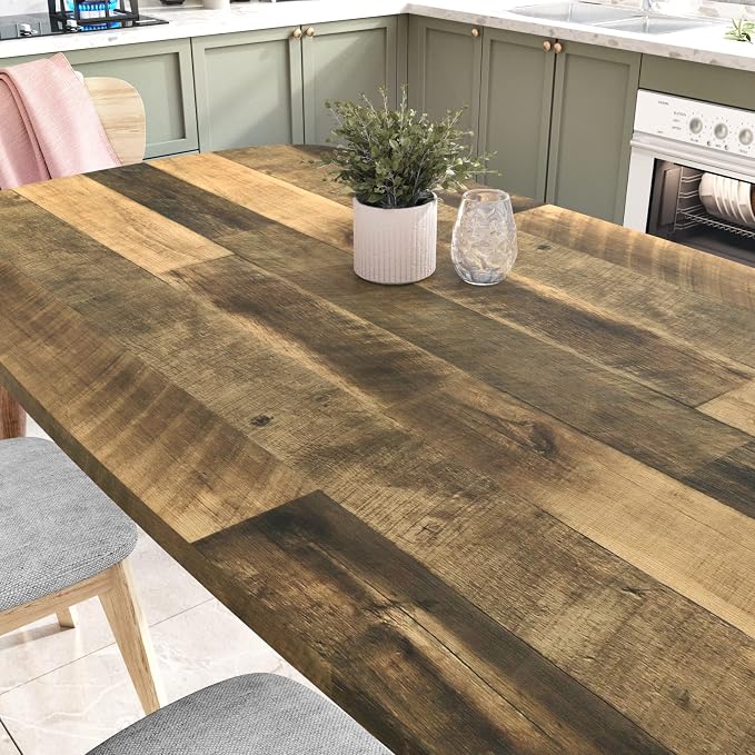 WESTICK Brown Wood Contact Paper Peel and Stick Countertops Waterproof Wood Wallpaper Removable Vintage Wooden Grain Contact Paper for Cabinets Kitchen Tables Office Desk Camper Walls 15.8" x 196" - Image 4