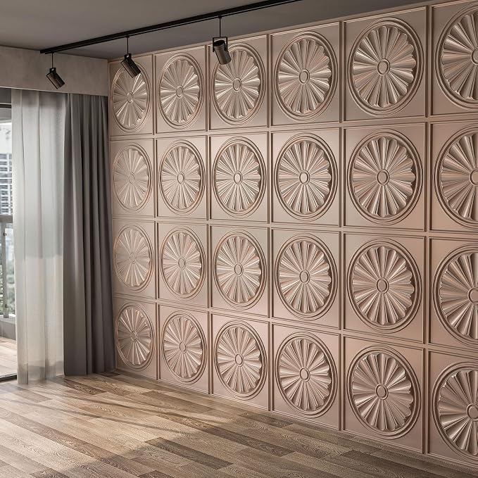 Art3dwallpanels Ceiling Tiles, 24 x 24 Inch, Rose Gold, 12 Pack | Drop Ceiling Tiles, High Grade PVC, 3D Wall Panels for Interior Wall Decor, Fire Rated, Waterproof, Light Weight - Image 6