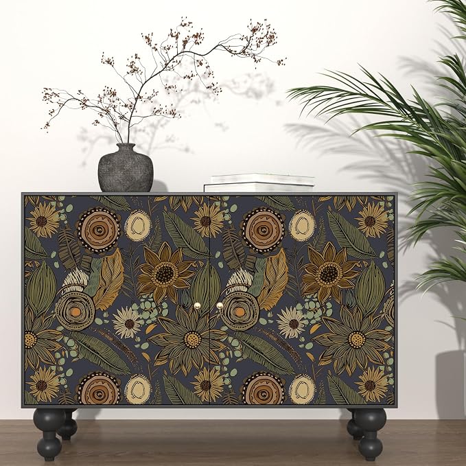 Laatse Boho Wallpaper Peel and Stick 17.5"x393", Haze Blue Contact Paper | Self Adhesive/Removable/Waterproof/Thick Vinyl Wall Paper for Bathroom Bedroom Shelf Cabinet Drawer,Prepasted,Easy Peel - Image 3