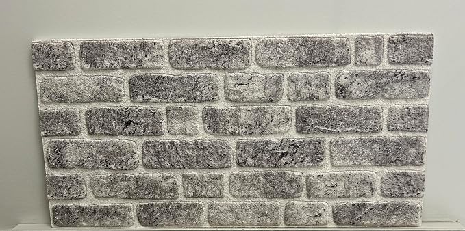 Dundee Deco 3D Wall Panels Faux Brick - Cladding, White Grey Stone Look Wall Paneling, Styrofoam Facing for Living Room, Kitchen, Bathroom, Balcony, Bedroom, Set of 5, Covers 27 sq ft - Image 8