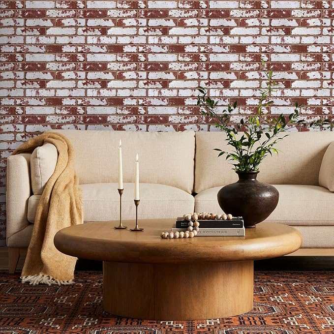 Commomy 3D Faux Brick Wall Panels Peel and Stick - 10pcs 15.74" x 11.8" | Ultralight Thin PVC 3D Wall Panels Fake Brick Paneling for Home Office,Bedroom,Quick DIY Home Decor(12.92 sq.ft) - Image 6
