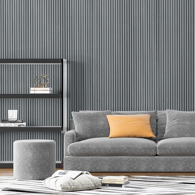 Art3d Fine Bar Slim Slat Wall Panel, 104 x 12 Inch, 4-Pack, Weathered Teak | Lightweight, Wainscoting, Waterproof, Easy to Clean, Sturdy, Glue on, Elegant Style, for Bedroom, Office, Home Improvement - Image 2