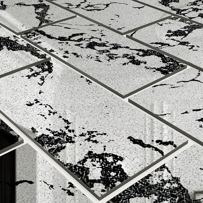 LiveInUrban 35PCS Foxed Silver Vintage Peel and Stick Mirror Effect Wall Decor, Distressed and Torn Stone Acrylic Wall Panel for Home Living Room Bedroom Office, 2.9"x5.9" - Image 2