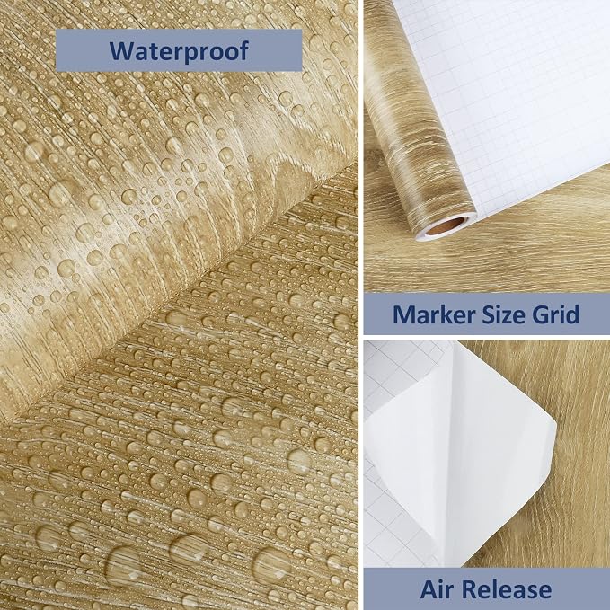 WESTICK 394"x15.8" Brown Wood Contact Paper Peel and Stick Countertops Waterproof Wood Wallpaper Self Adhesive Removable Wooden Grain Countertop Vinyl Wrap for Dinner Tables Desk Kitchen Cabinets - Image 8