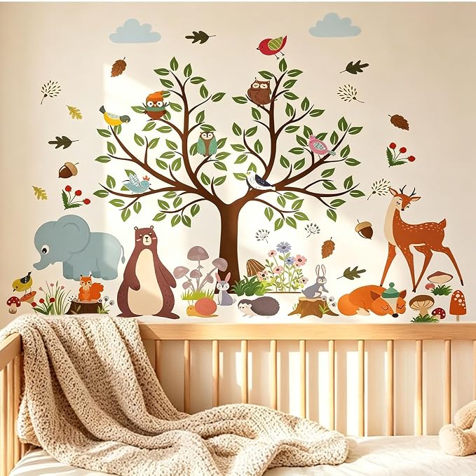 Arawat Tree Wall Decals Stickers Decor for Bedroom Living Room Zoo Animal Tree 3D Wall Stickers & Murals Decor for Bedroom Art as Decorations - Image 2