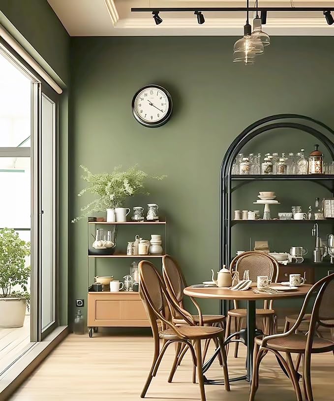 Dimoon 110''x17.7'' Green Peel and Stick Wallpaper Contact Paper Modern Self Adhesive Wall Paper Removable Renter Friendly Textured Solid Color Shelf Cabinet Vinyl Roll (110''x17.7'',Olive Green) - Image 5