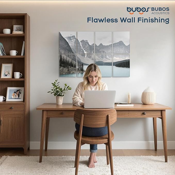 BUBOS 8 Pcs Art Acoustic Wall Panel,47.2”x31.4”Self Adhesive for Home Decor | Peel and Stick, for Home Office, Studio & Wall Decor Sound Treatment, Wall Panels for Noise Reduction & Stylish Room - Image 7